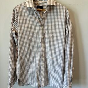 Alton Lane Men's Beige Check Dress Shirt